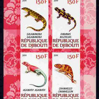 Djibouti 2011 African Fauna - Lizards imperf sheetlet containing 4 values unmounted mint
