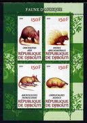 Djibouti 2011 African Fauna - Porcupines, Shrews & Aardvarks perf sheetlet containing 4 values unmounted mint