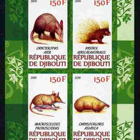 Djibouti 2011 African Fauna - Porcupines, Shrews & Aardvarks imperf sheetlet containing 4 values unmounted mint