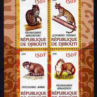 Djibouti 2011 Wild Cats perf sheetlet containing 4 values unmounted mint