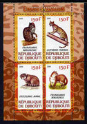 Djibouti 2011 Wild Cats perf sheetlet containing 4 values unmounted mint