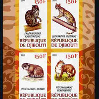 Djibouti 2011 Wild Cats imperf sheetlet containing 4 values unmounted mint