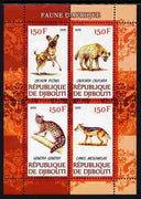 Djibouti 2011 African Fauna - Hyenas perf sheetlet containing 4 values unmounted mint