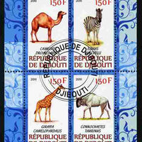 Djibouti 2011 African Fauna - Camels, Zebra & Giraffe perf sheetlet containing 4 values cto used