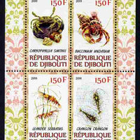 Djibouti 2011 Fauna of the Sea Shore perf sheetlet containing 4 values unmounted mint