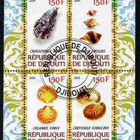 Djibouti 2011 Shells #1 perf sheetlet containing 4 values cto used