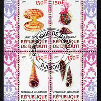Djibouti 2011 Shells #2 perf sheetlet containing 4 values cto used