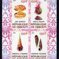 Djibouti 2011 Shells #2 imperf sheetlet containing 4 values unmounted mint