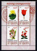 Djibouti 2011 Beautiful Flowers #1 perf sheetlet containing 4 values unmounted mint