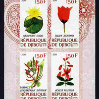 Djibouti 2011 Beautiful Flowers #1 imperf sheetlet containing 4 values unmounted mint