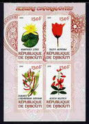 Djibouti 2011 Beautiful Flowers #1 imperf sheetlet containing 4 values unmounted mint