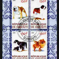 Djibouti 2011 Dogs perf sheetlet containing 4 values cto used