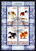Djibouti 2011 Dogs perf sheetlet containing 4 values cto used