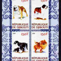 Djibouti 2011 Dogs perf sheetlet containing 4 values unmounted mint