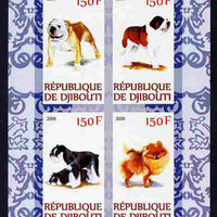 Djibouti 2011 Dogs imperf sheetlet containing 4 values unmounted mint