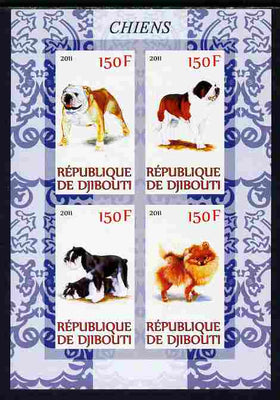 Djibouti 2011 Dogs imperf sheetlet containing 4 values unmounted mint