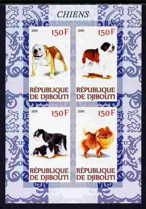 Djibouti 2011 Dogs imperf sheetlet containing 4 values unmounted mint
