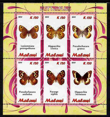 Malawi 2011 Butterflies #1 perf sheetlet containing 6 values unmounted mint