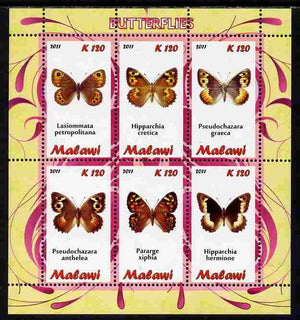 Malawi 2011 Butterflies #1 perf sheetlet containing 6 values unmounted mint
