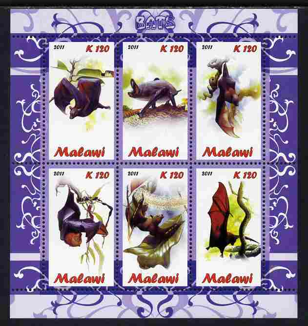 Malawi 2011 Bats perf sheetlet containing 6 values unmounted mint