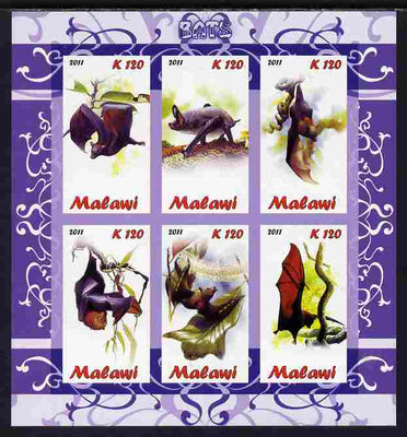 Malawi 2011 Bats imperf sheetlet containing 6 values unmounted mint