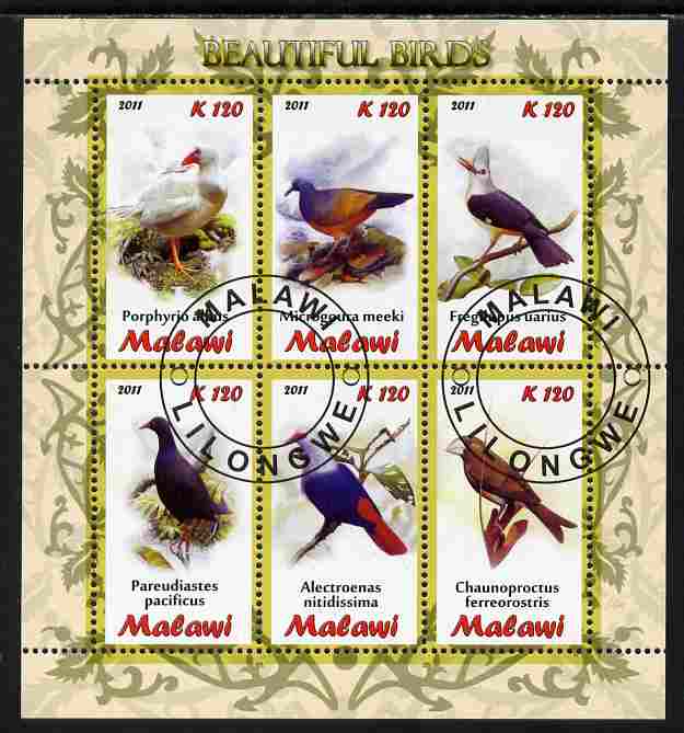 Malawi 2011 Birds perf sheetlet containing 6 values cto used