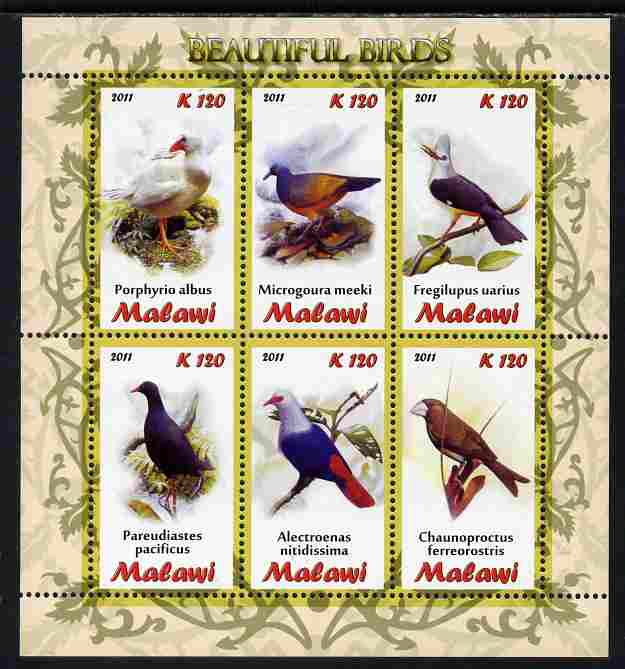 Malawi 2011 Birds perf sheetlet containing 6 values unmounted mint