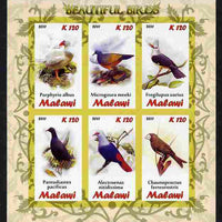 Malawi 2011 Birds imperf sheetlet containing 6 values unmounted mint