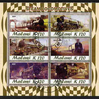 Malawi 2011 Steam Locomotives perf sheetlet containing 6 values cto used