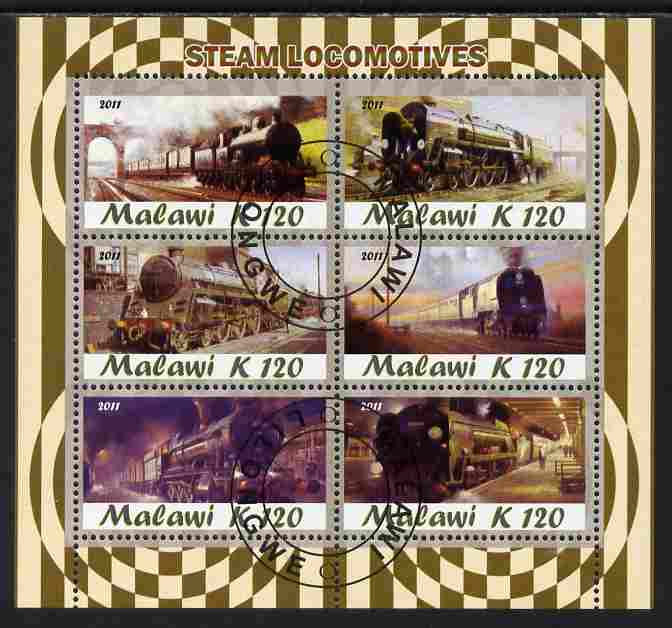 Malawi 2011 Steam Locomotives perf sheetlet containing 6 values cto used