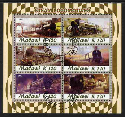 Malawi 2011 Steam Locomotives perf sheetlet containing 6 values cto used