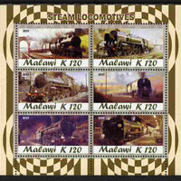 Malawi 2011 Steam Locomotives perf sheetlet containing 6 values unmounted mint