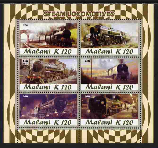 Malawi 2011 Steam Locomotives perf sheetlet containing 6 values unmounted mint
