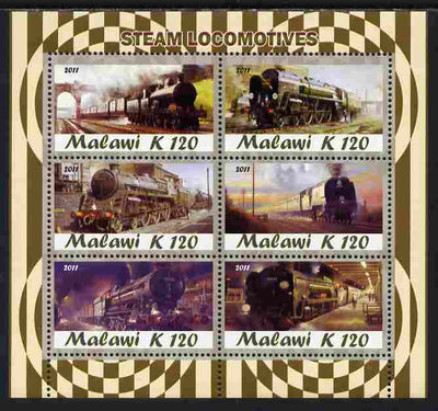 Malawi 2011 Steam Locomotives perf sheetlet containing 6 values unmounted mint