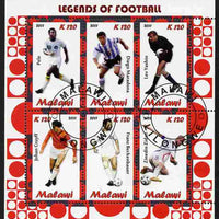 Malawi 2011 Legends of Football perf sheetlet containing 6 values cto used