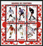 Malawi 2011 Legends of Football perf sheetlet containing 6 values cto used