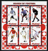 Malawi 2011 Legends of Football perf sheetlet containing 6 values unmounted mint