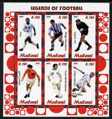 Malawi 2011 Legends of Football perf sheetlet containing 6 values unmounted mint