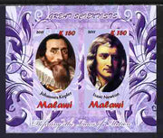 Malawi 2011 Scientists - Kepler & Newton imperf sheetlet containing 2 values unmounted mint