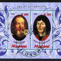 Malawi 2011 Scientists - Galilei & Copernicus perf sheetlet containing 2 values cto used