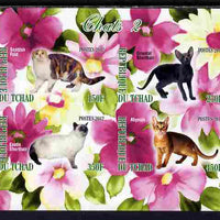 Chad 2012 Domestic Cats #2 imperf sheetlet containing 4 values unmounted mint