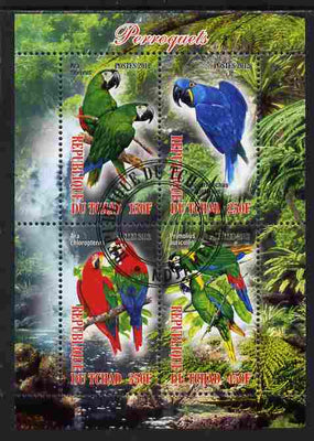 Chad 2012 Parrots perf sheetlet containing 4 values cto used