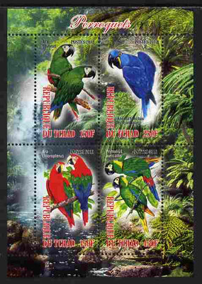 Chad 2012 Parrots perf sheetlet containing 4 values unmounted mint