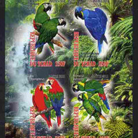 Chad 2012 Parrots imperf sheetlet containing 4 values unmounted mint