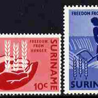 Surinam 1963 Freedom From Hunger set of 2 unmounted mint, SG 518-19