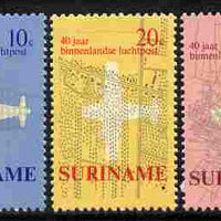 Surinam 1970 40 Years of Inland Airmail Flights set of 3 unmounted mint, SG 676-78