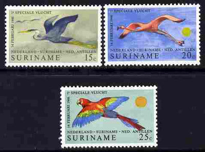 Surinam 1971 25th Anniversary of Air Service set of 3 unmounted mint, SG 689-91