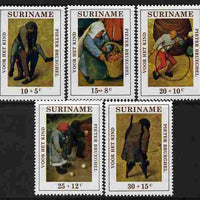 Surinam 1971 Child Welfare - Brueghel Paintings set of 5 unmounted mint, SG 704-8
