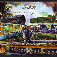 Malawi 2012 Steam Locomotives #01 imperf sheetlet containing 4 values unmounted mint