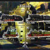 Malawi 2012 Steam Locomotives #02 perf sheetlet containing 4 values unmounted mint